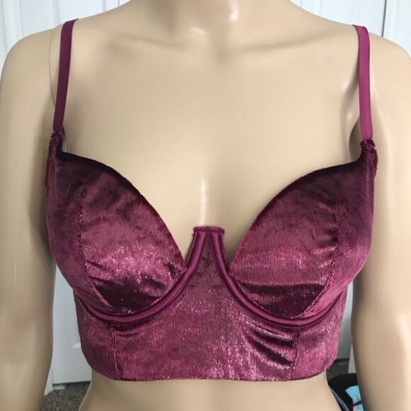 Victoria’s Secret Very Sexy Balconette Velvet Burgundy Bra - Picture 3 of 8